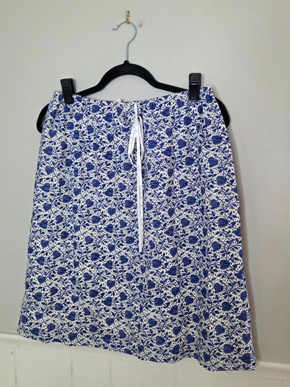 ALEX MILL Blue White Floral A Line Skirt
